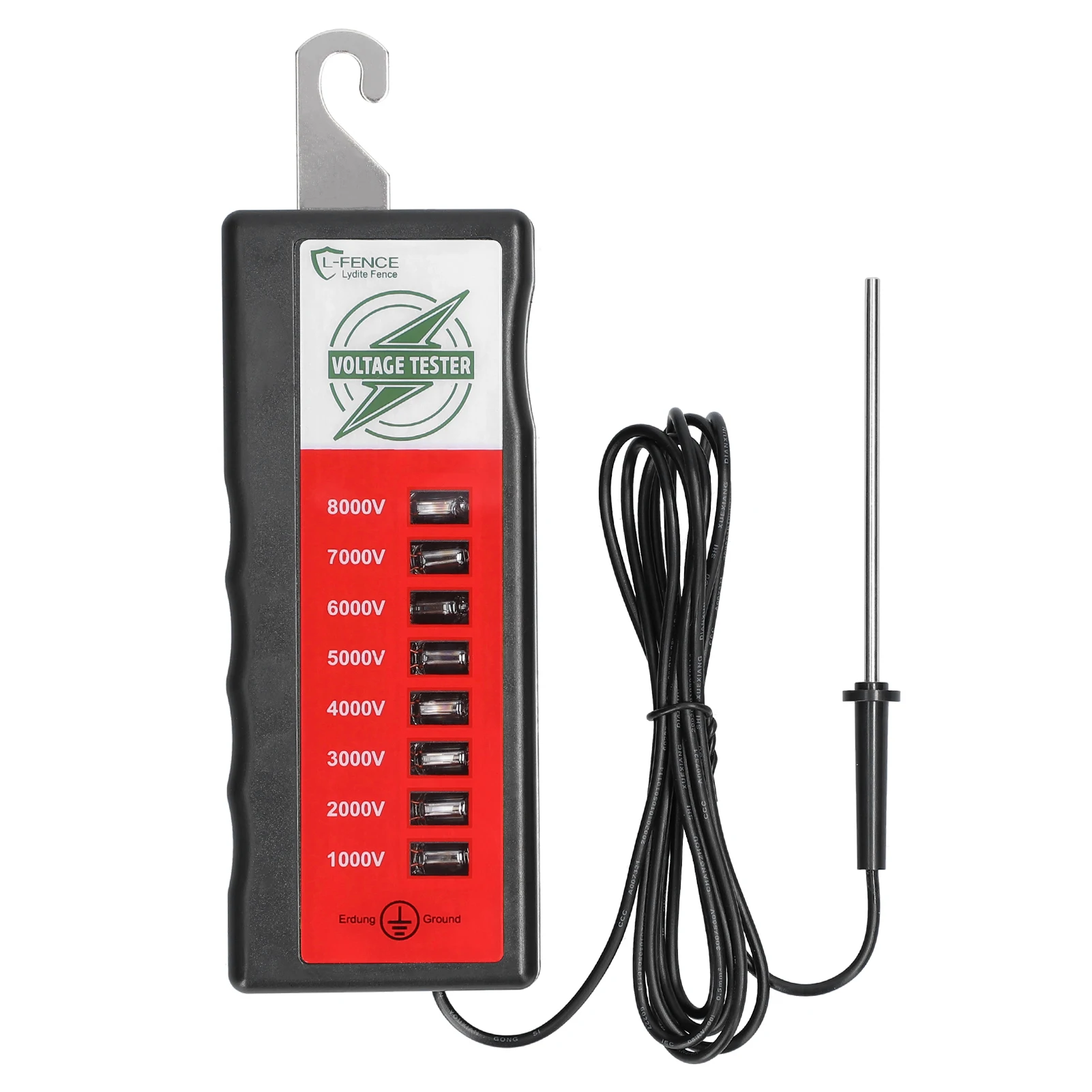 

1000V-8000V 8LED Lights Portable Digital Fence Tester Home Garden Horse Livestock Electric Fence Voltmeter for Captive Animals