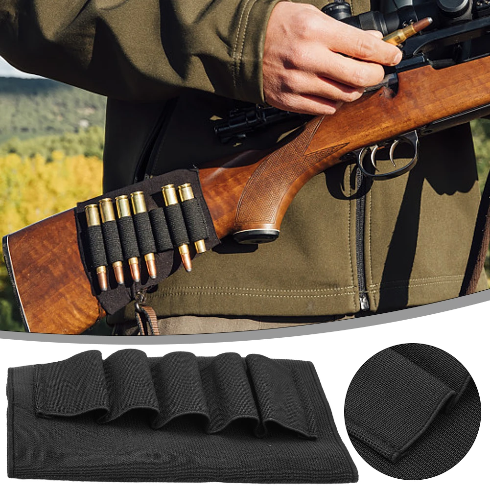 

5 Rounds Tactical Shell Holder Shotgun Ammo Carrier Military Bandolier Carrier Pouch Airsoft Rifle Hunting Magazine Pouch