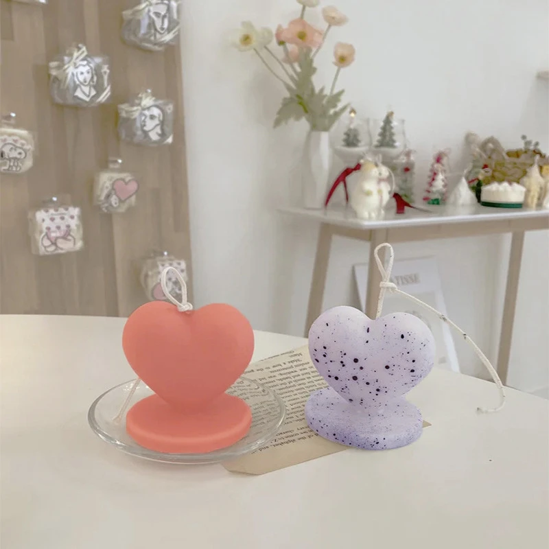 

3D Love Heart Silicone Mold Aroma Plaster Candle Wax Mold DIY Heart Shaped Dessert Mousse Moulds Handmade Home Decoration