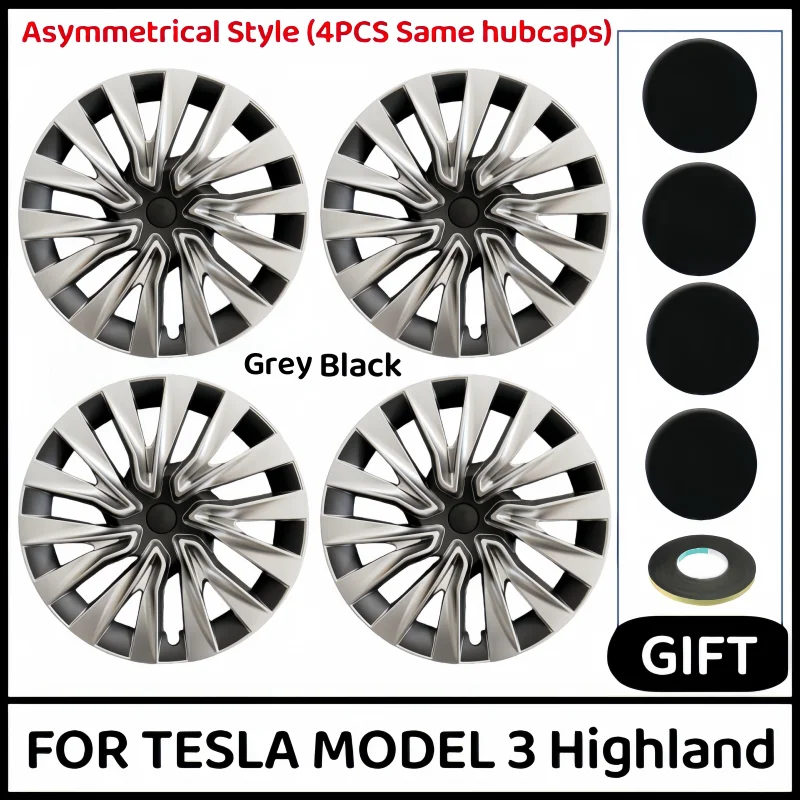 

18-дюймовая крышка колеса, 4 шт. для Tesla Model 3 Highland Performance, сменные колпаки ступиц, полная крышка обода, аксессуары 2024