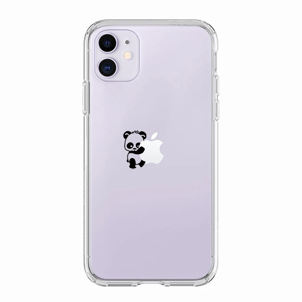 Panda Cat Dinosaur Animals Case for Iphone 11 12 13 14 Pro XS Max Mini 7 8 6 6S Plus SE X XR Soft Transparent TPU Back Cover