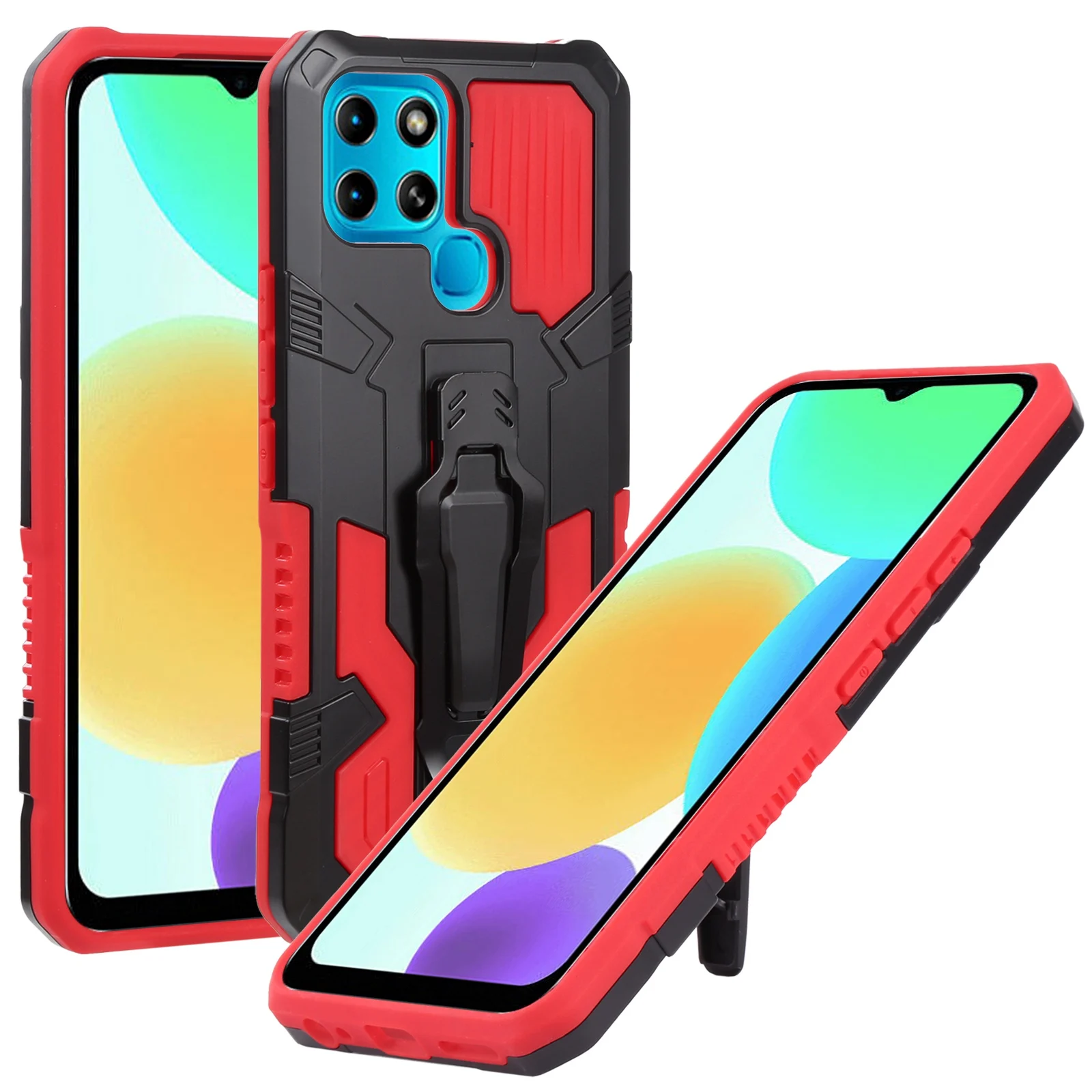 

Case For Infinix Smart 6 5 Hot 10 Lite Play 10S NFC Note 10 Pro Shockproof Hybrid Rugged Kickstand Armor With Belt Phone Cover