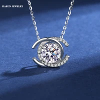 womens diamond necklace 100%925 sterling silver moissanite pendant suggested engagement gift jewelry designer gold necklaces