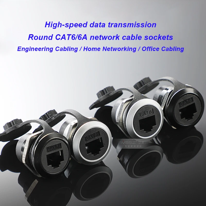 

Круглый сетевой порт RJ45, прямой штекер/гнездо, Модуль соединения CAT6A Gigabit 8P8C, разъем Ethernet для авиакомпании