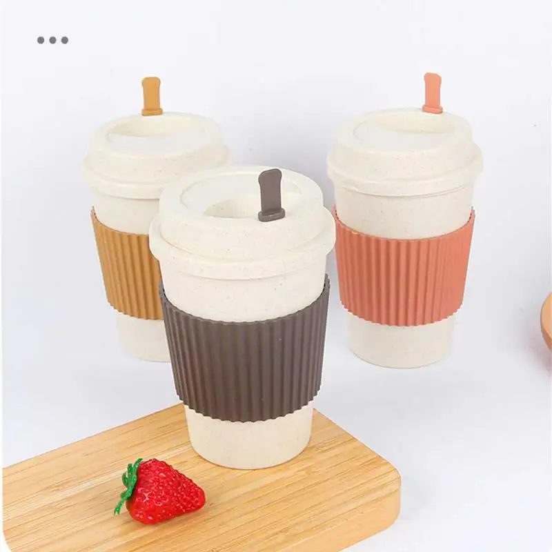 Office Coffee Cup Minimalist High Quality Coffee Cup Comfortable To Hold Outdoor Portable Cup Water Cup Wheat Straw Coffee Cup