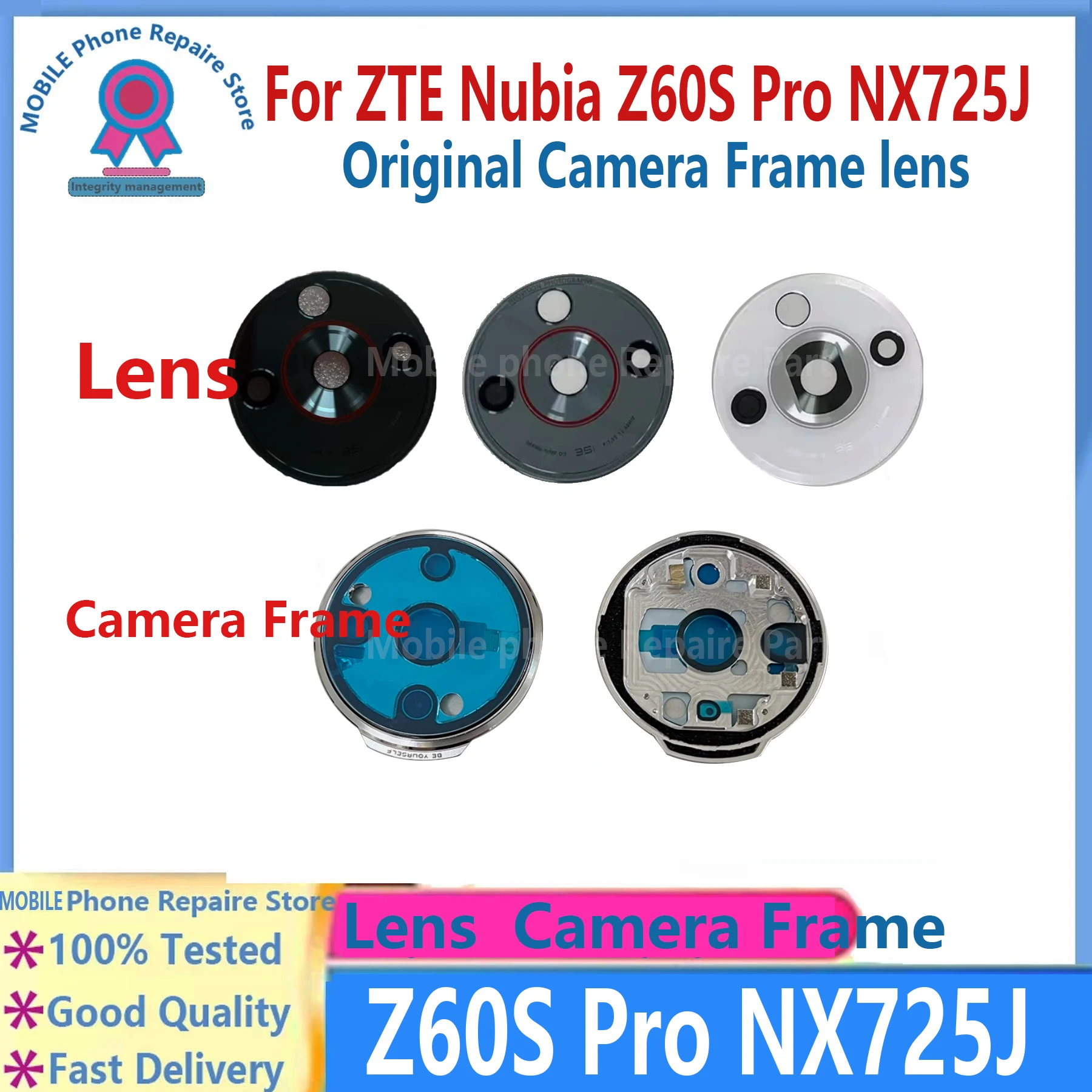 Фото Для ZTE Nubia Z60S Pro NX725J основная камера с рамкой зеркала, замена заднего стекла объектива №1