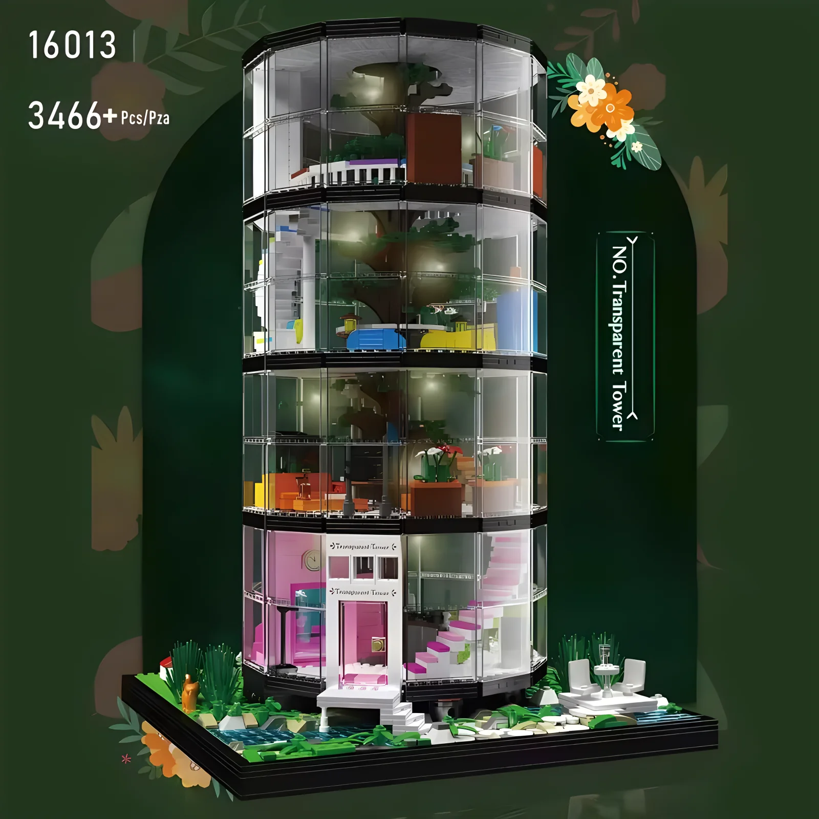 Прозрачная башня MOULDKING 16013 лесная вилла дерево в доме модель модульного