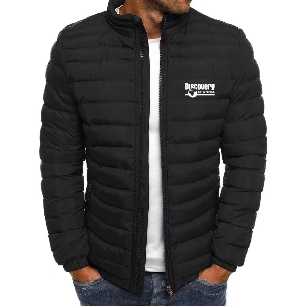 Discovery New Men Windbreaker Winter Coat Padded Puffer Jacket Warm Up Clothes Casual Bomber Casual Zip Fashion Cotton Outwear