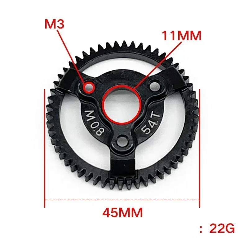 Harden Steel Spur Main Gear 50T 52T 53T 54T 32Pitch 0.8M 6842 6843 3956 for RC Car 1/10 TRX Slash Stampede Rustler 4x4 VXL