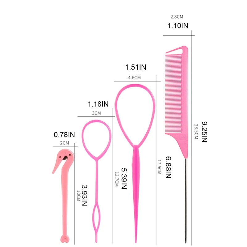 4 шт./компл. французская коса инструмент петля для удаления эластичных резинок