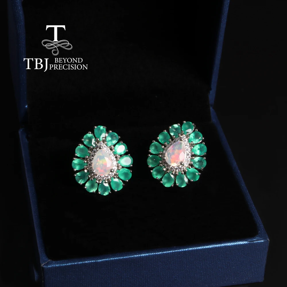 Роскошные серьги в форме груши с разноцветными драгоценными камнями из