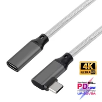 4k hd type c extension cable line 5a pd 100w right angle bend 90 degree 3 1c male to female data line type c extension cord