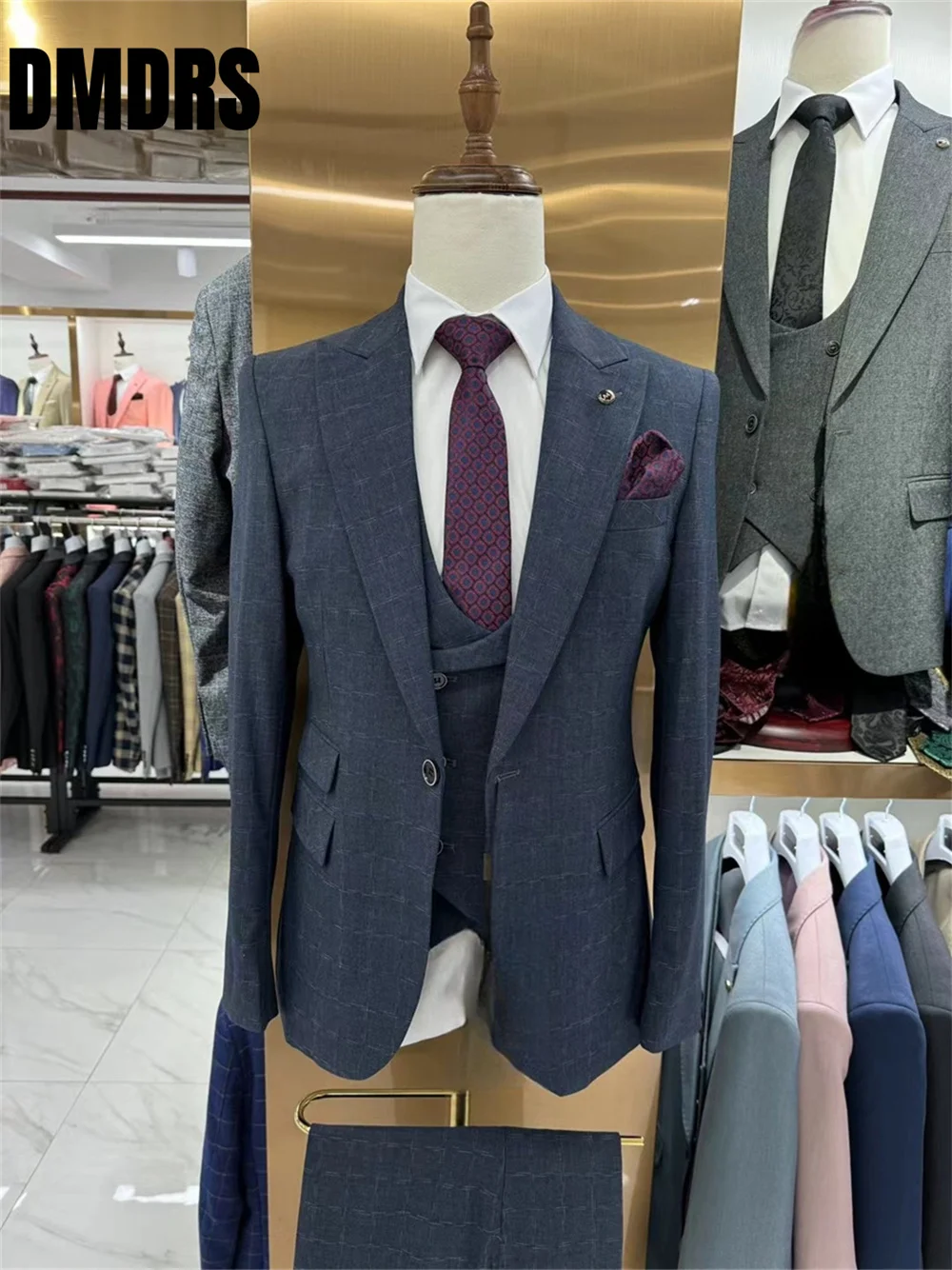 Элегантный деловой мужской костюм модный жаккардовый жакет высококачественный