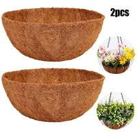 2pcs 16inch hanging coco baskets liners half round coconut planter vegetable pot liners for wall hanging baskets garden decor
