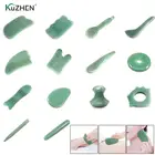 Натуральный Нефритовый камень с авантюрином, 1 шт., массажный инструмент Guasha для спа-терапии, массажер Gua Sha, китайские инструменты для здоровья тела