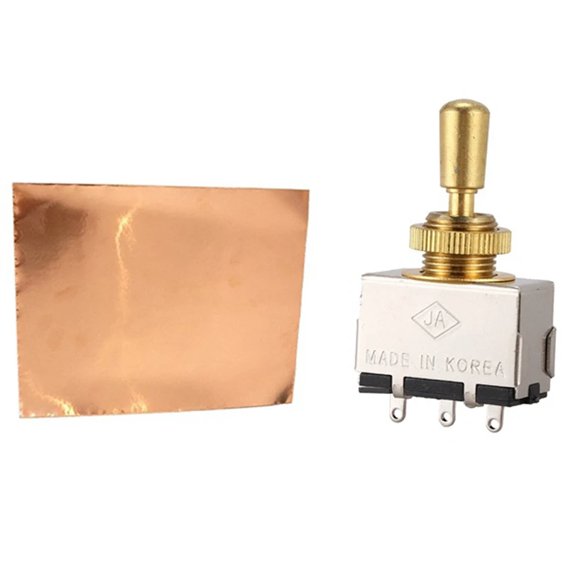 

1Pcs Self-Adhesive Guitar Copper Shielding Foil Tape & 1Pcs Metal Electric Guitar 3 Way Box Toggle Switch For Les Paul