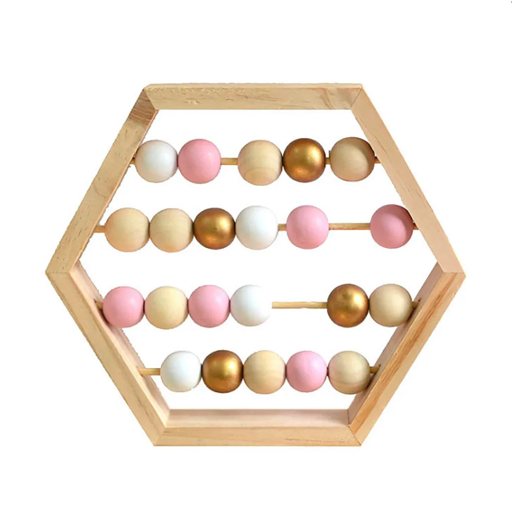 

Children Wood Abacus Reusable Hexagonal Early Education Preschool Learning Math Toy Teaching Tool Birthday Festival Gift