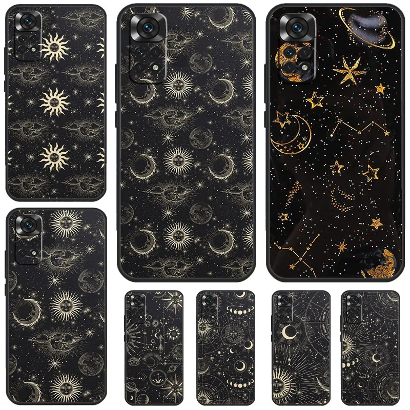 Астрологический чехол Suns Moons с облаками для Xiaomi Redmi Note 12 9 10 11 13 Pro Plus 9S 10S 11S 12S 10C 12C 13C