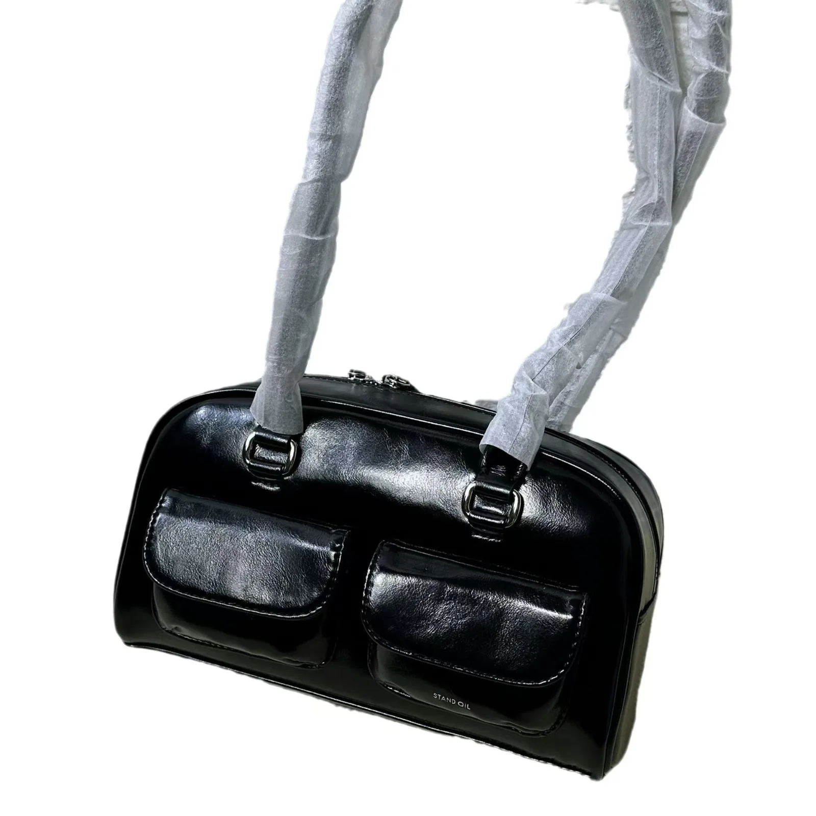 Подставка масло Корейская нишевая женская сумка для боулинга с двойным карманом