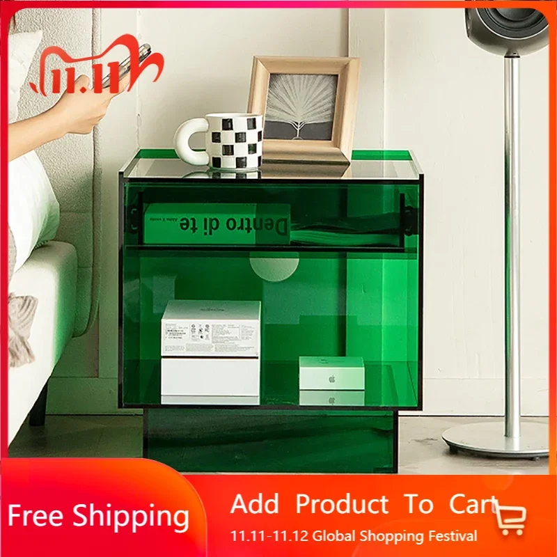 

Acrylic Narrow Luxury Couch Console Table Hallway European Bedside Corner Table Lobby Night Coiffeuse Entrance Furniture YX50CT