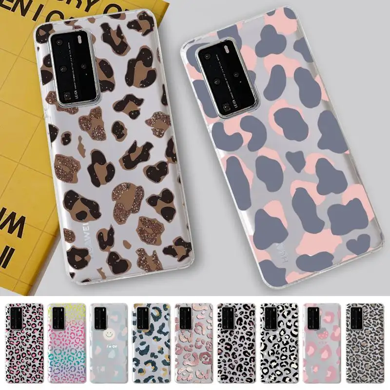 

MaiYaCa Fashion Leopard Pattern Phone Case for Samsung A51 A52 A71 A12 for Redmi 7 9 9A for Huawei Honor8X 10i Clear Case