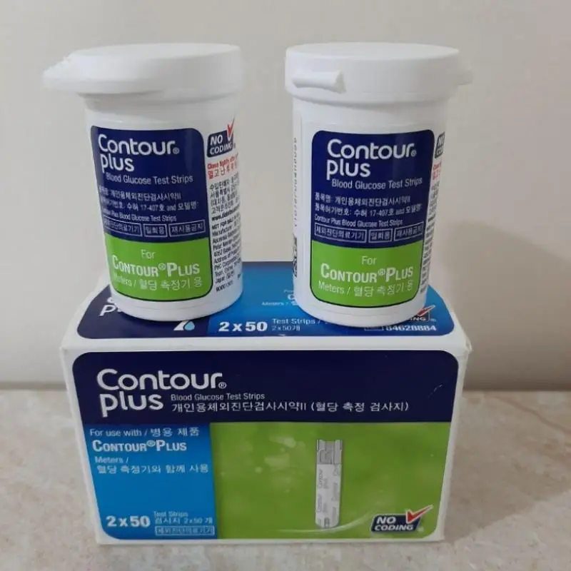 Тестовые полоски для глюкометра Contour Plus 50/100 листов | AliExpress