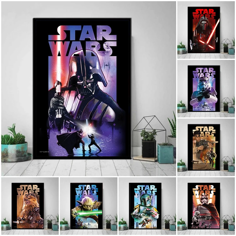 

Darth Vader Master Yoda Poster and Print Disney Star Wars Canvas Painting Wall Art Home Decor Pictures Living Room Modular Mural