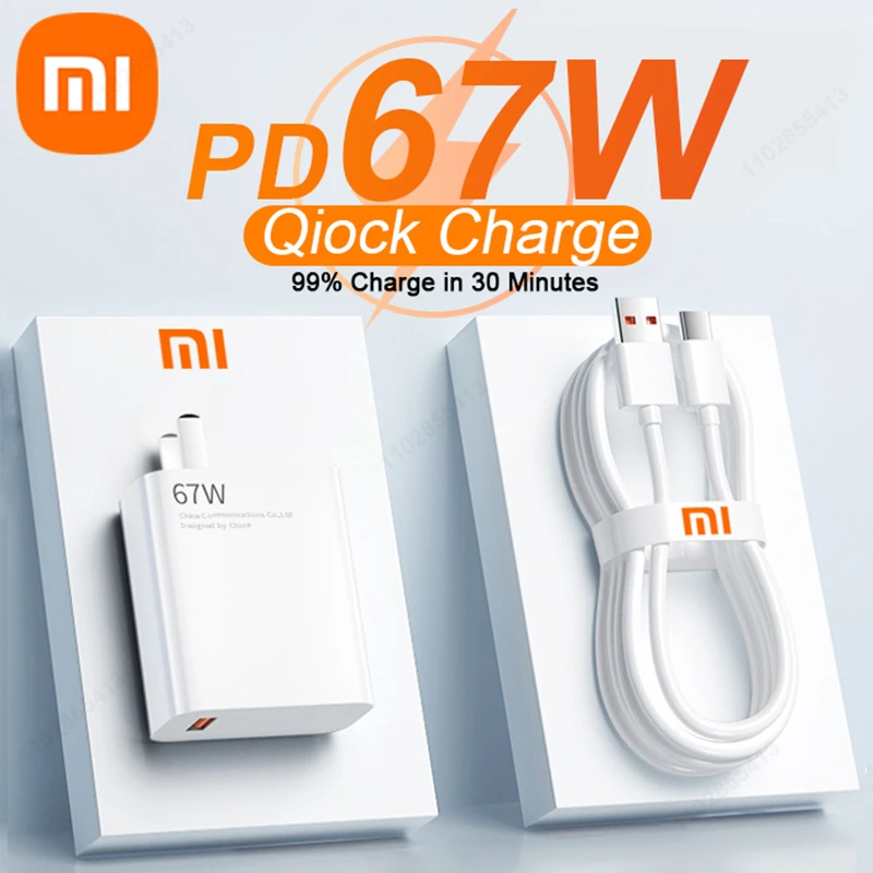 

Original Xiaomi 67W Fast Charging Charger Xiaomi 13 11 12S Ultra 12T Redmi Note 12 Turbo 11 Pro USB Type C 6A Cable Accessories