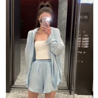 womens 3 two piece sets 2022 womens suit set shirt and shorts women woman short pants summer clothes for women club outfits e54