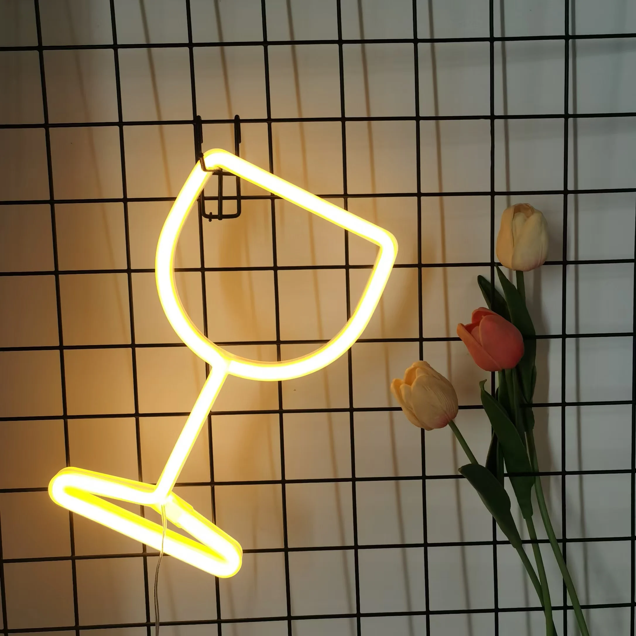 Современный светодиодный неоновый стеклянный светильник для бутылки вина