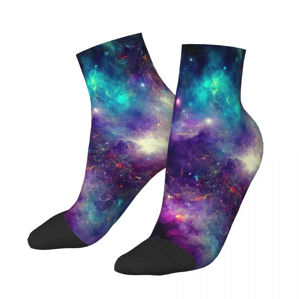 

Socks Polyester Low Tube Stardust Shining Stars With Nebula Milky Way Socks Breathable Casual Short Sock