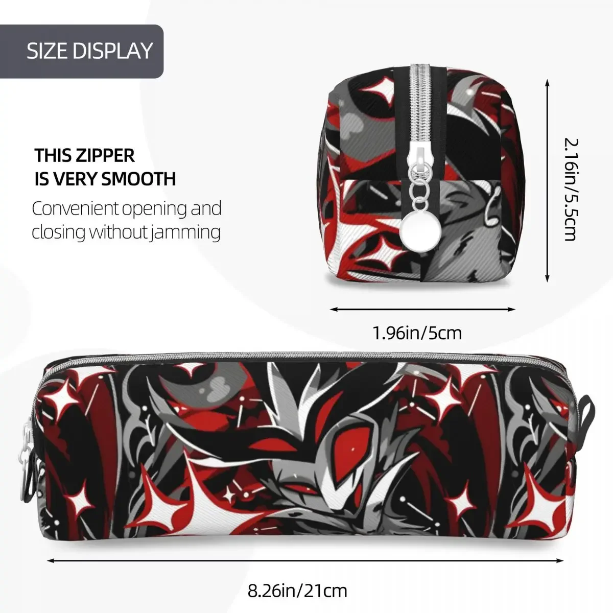 Пеналы Helluva аниме черный комедийный футляр для ручек вместительные студенческие