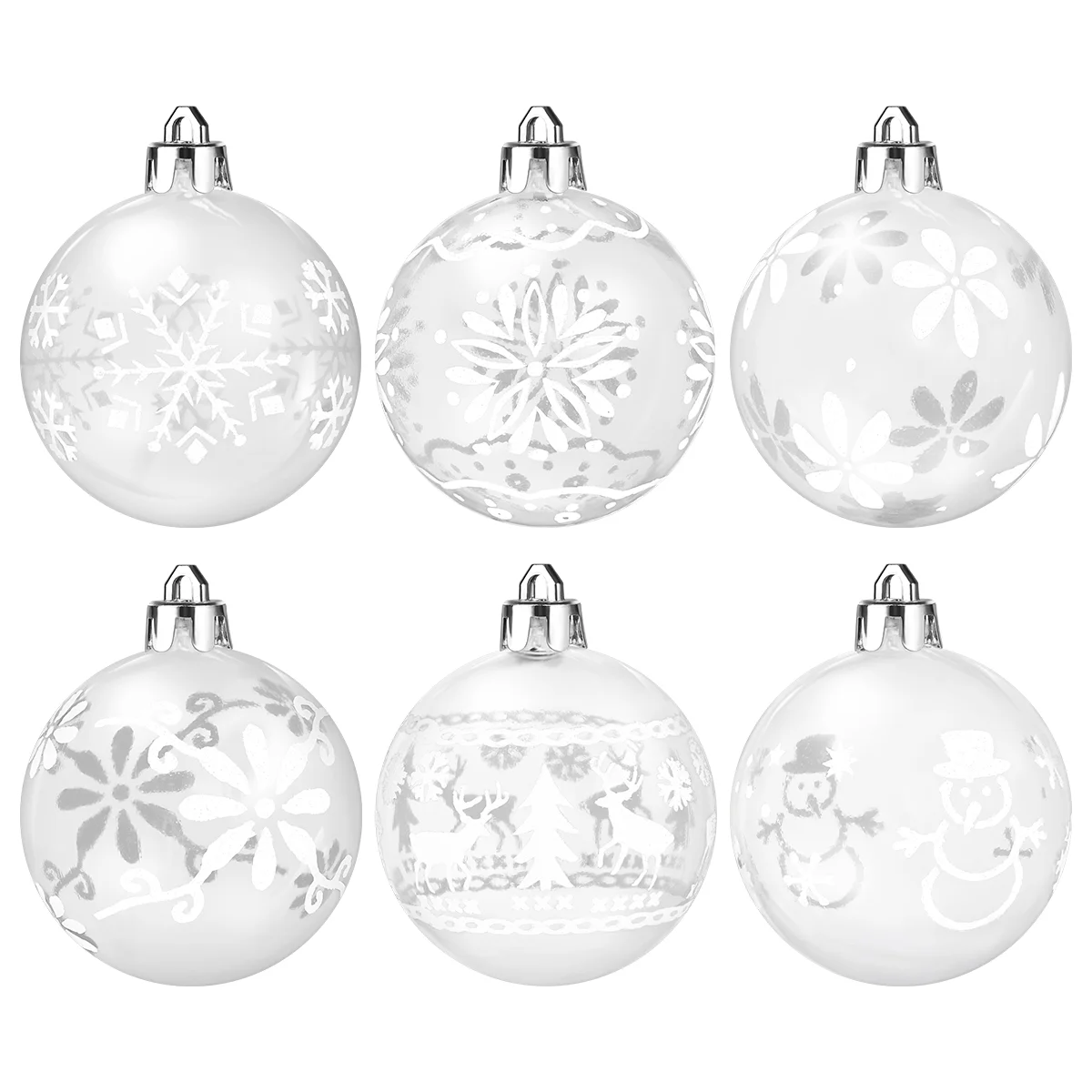 

UNOMOR 30PCS Christmas Clear Baubles Transparent Christmas Balls Ornaments for Shop Office Home
