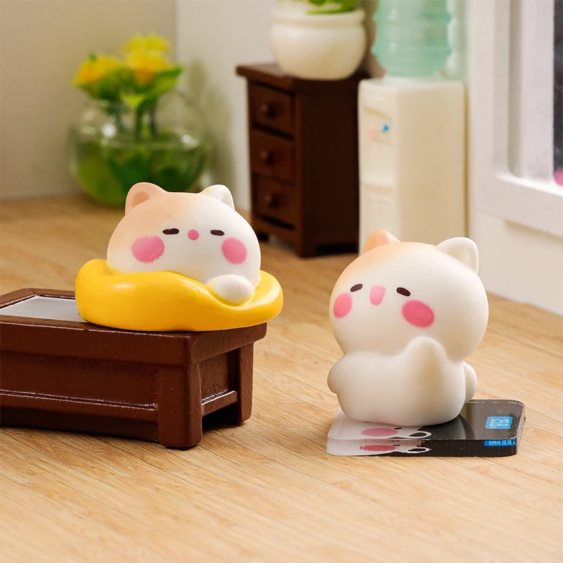 Мультяшные милые украшения в виде счастливой кошки маленькие фигурки