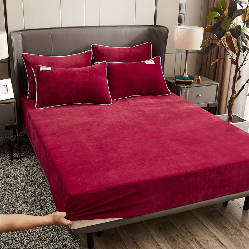 

1PC Winter Printed Fitted Sheet Mattress Cover Four Corners With Elastic Band Bed Sheet Bedroom Bedcover(Need Order Pillowcases)