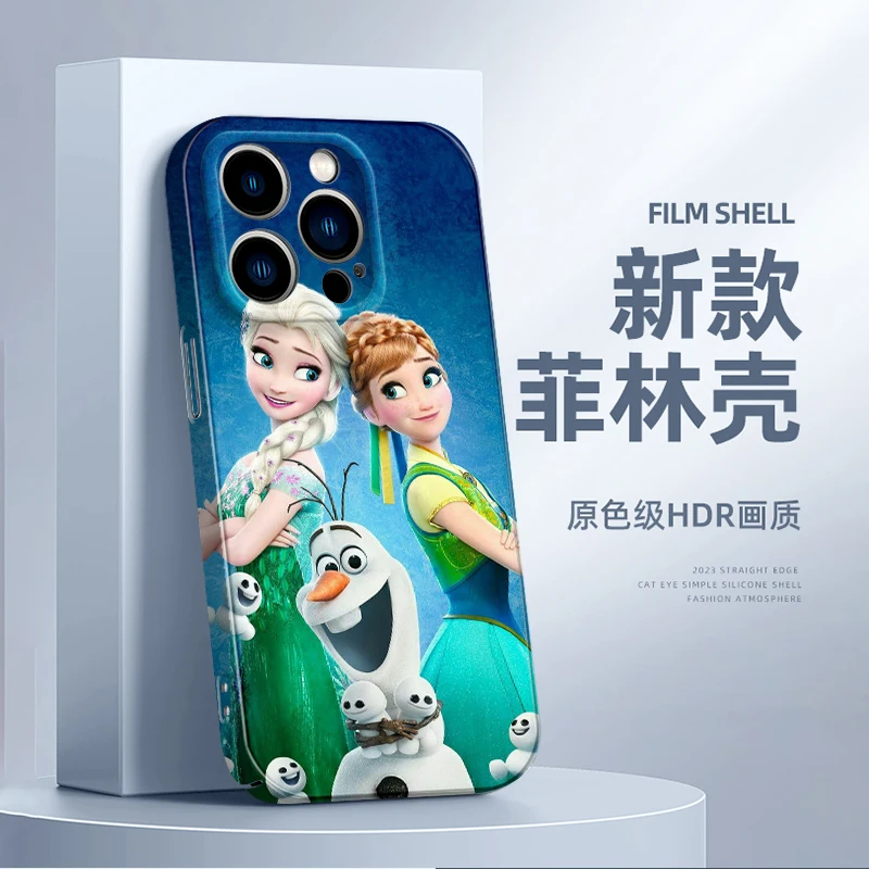 

Frozen beautiful Elsa Anna For Apple iPhone 14 13 12 mini 11 8 7 X XR XS MAX Pro Plus Feilin Film Hard Luxury Phone Case Fundas