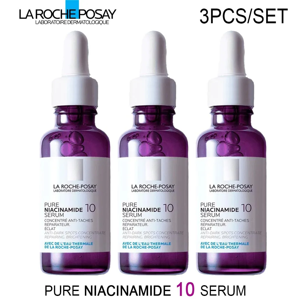 

Wholesale 3pcs La Roche Posay Pure Niacinamide 10 Serum Repairing Brightening Anti Dark Spots Concentrate Marks Face Care 30ml