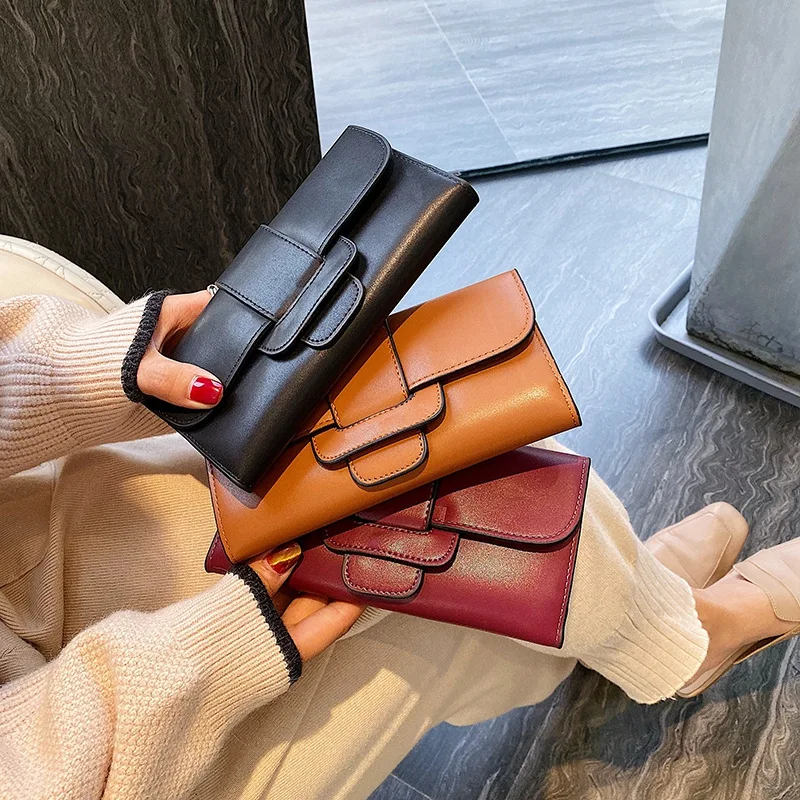 

Wallet Women's 2023 New Long Clip Small Design High End Exquisite Women's Folding Long Girl Card Bag