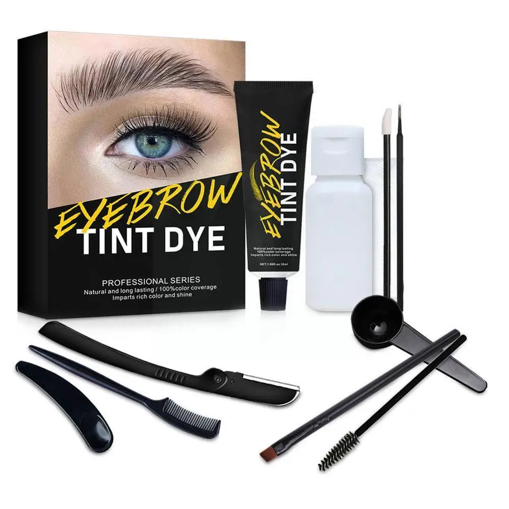 

Eyelash Eyebrow Tint Kit Semi Permanent Brow Dye Tattoo Kit Tint Cream Long Eyebrow Waterproof Kit Lasting Henna Makeup Mas Q2s9