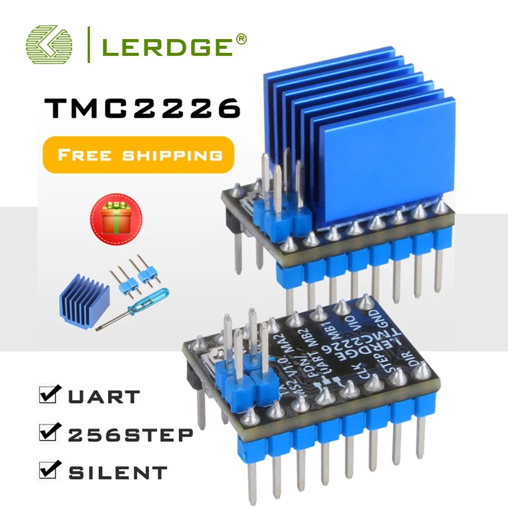 LERDGE Stepper Motor Driver TMC2226 V1.0 UART Replace TMC 2208 TMC2225 A4988 lv8729 3D Printer Parts ultra-silent