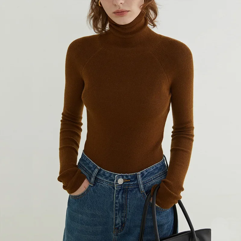 Осень/зима 2023 новый женский трикотаж базовый слой утягивающее поло/черепашковый