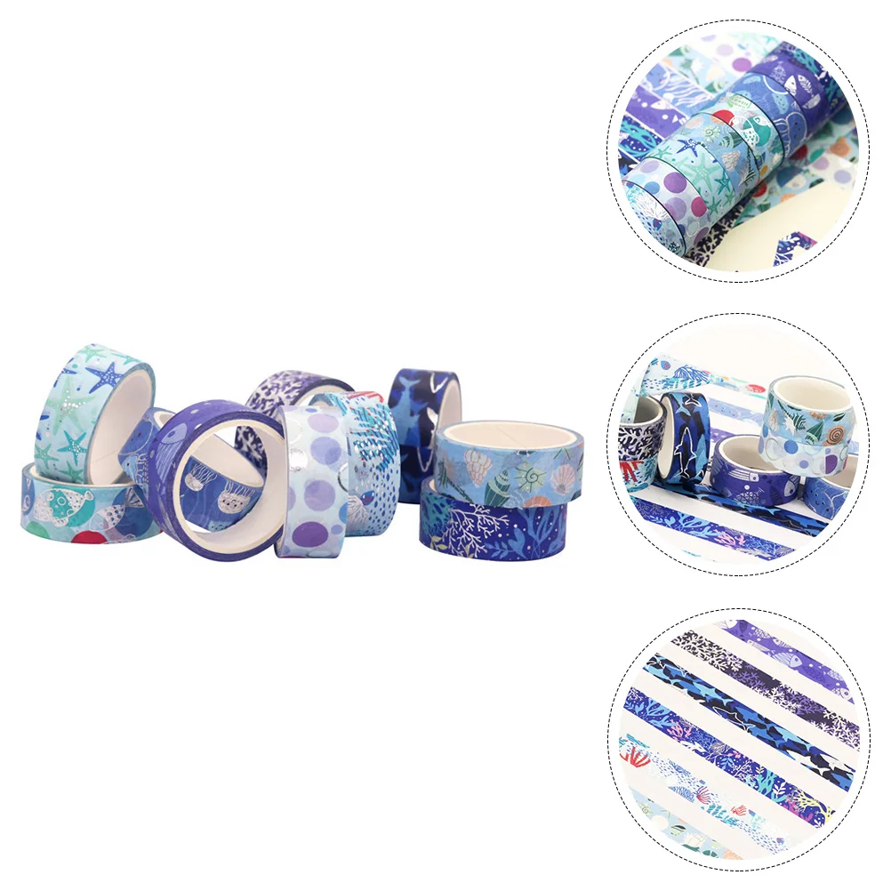 

10 Rolls Chic Durable Fashion Decorative Masking Tape Paper Tape Ocean Style Washi Tape