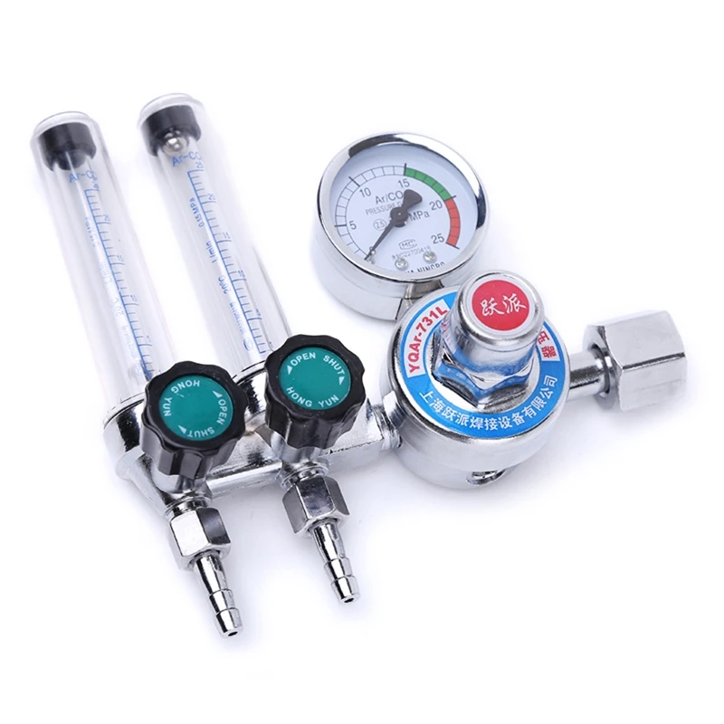 

Upgrade Argon Flow Meter Double Tube 0-25MPa Pressure Regulator Gauge for Weld Mig Tig Welding Quality Plastic & Metal