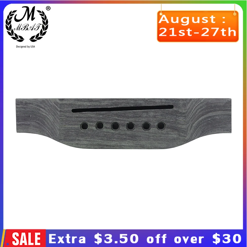 M MBAT 6-струнный фольклорный гитарный мост из палисандра, универсальный для любой акустической DIY народной гитары, струнный инструмент, аксессуары