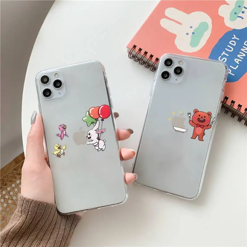 

Creative design animals Phone Case Transparent for Clear iPhone case 11 12 mini pro XS MAX 8 7 6 6S Plus X 5S SE 2020 XR