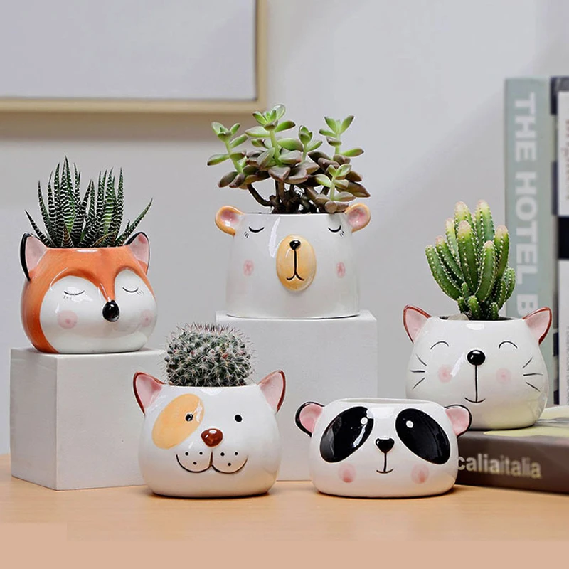 

Скандинавский современный телефон, милая панда, лиса, животное, зеленое растение, украшение, раковина, Декор для дома и офиса, ремесла