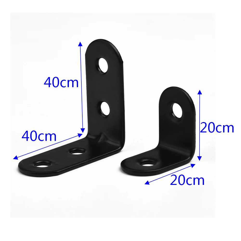 

Joint L Shaped Brackets Right angle Set Stainless Steel With Screws 10pcs Accessories Anti rust Black Supplies