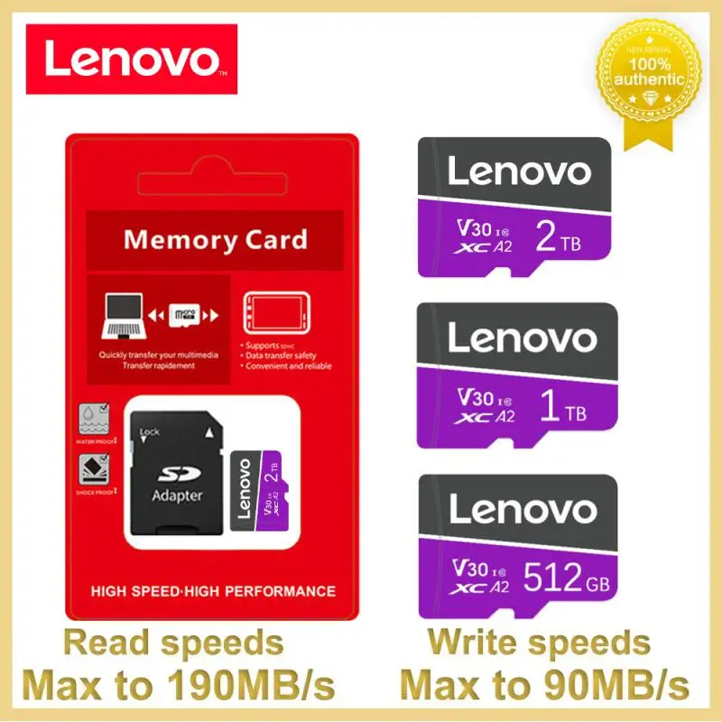 

Lenovo 2TB High capacity Micro Memory Card 1TB 512GB 256GB SSD Flash Mini TF SD Card 128GB Cartao De Memoria For Phone Camera