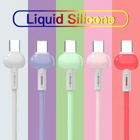 fast charging type c interface liquid soft silicone data cable for huawei samsung android system unviersal charging wire