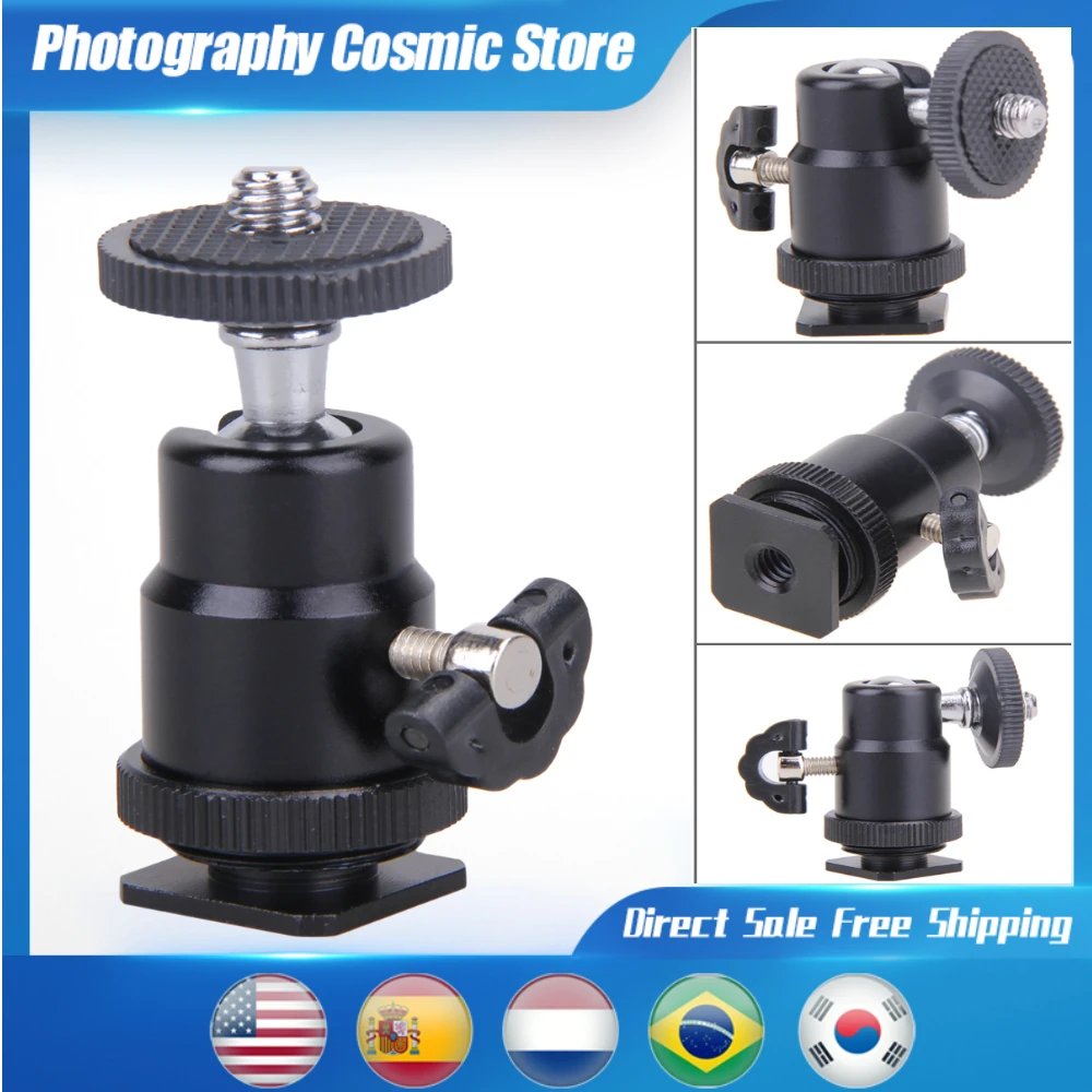 Шаровая Головка для камеры штатив со светодиодный Ной лампой вспышка кронштейн